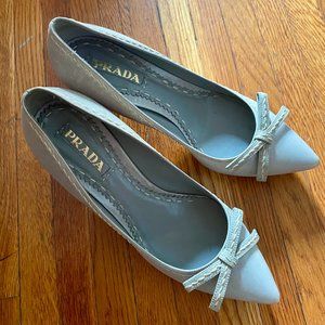 Prada Leather Pointed Toe Pumps w/ Bow